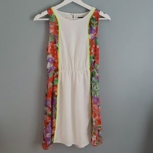 Sexy Neon, White, and Floral Dress